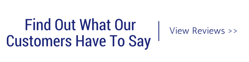 Customer review section with text “Find Out What Our Customers Have To Say” and a “View Reviews” link.