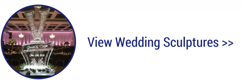 Circular thumbnail of a pink-lit wedding sculpture with “View Wedding Sculptures >>” text