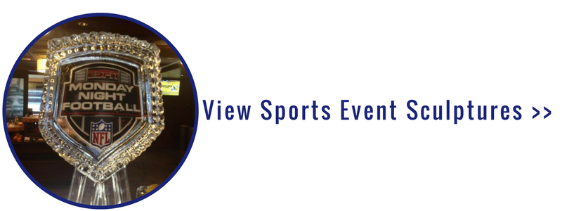 Sports event sculpture medal with “View Sports Event Sculptures >>” text on a white background