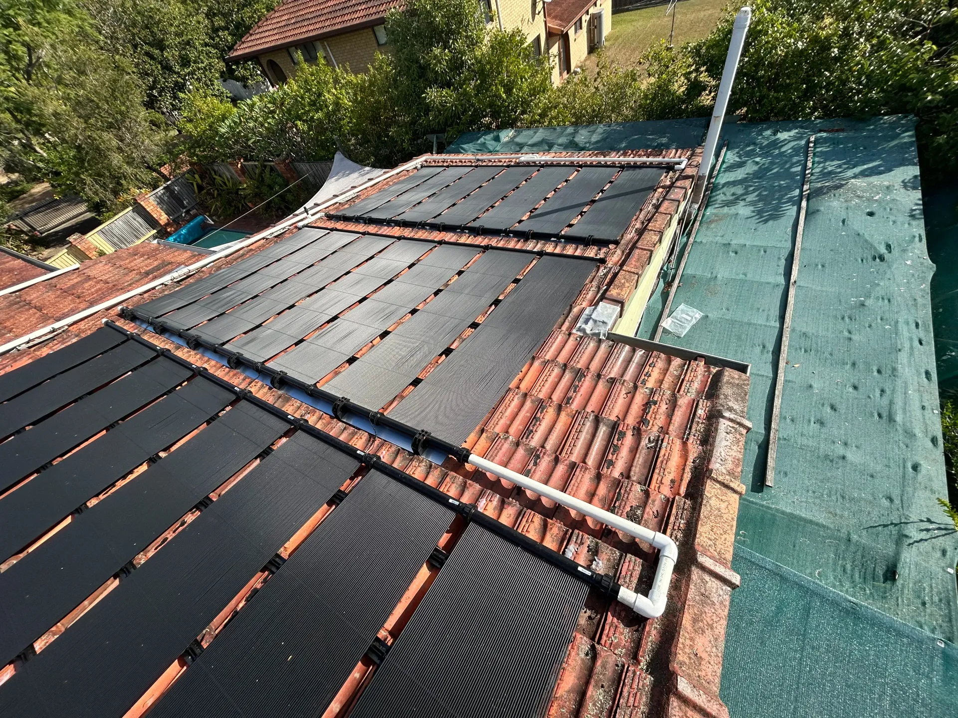 Roof pool heating system — Bromage Pool Heating in Palmview, QLD