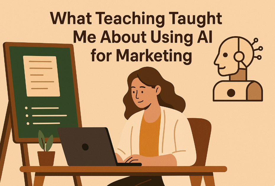 Woman doing SEO with AI
