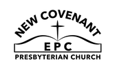 a black and white logo for the new covenant presbyterian church .
