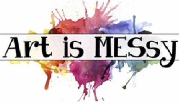 The word art is messy is on a white background