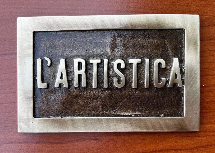 Targa in bronzo con scritta personalizzata