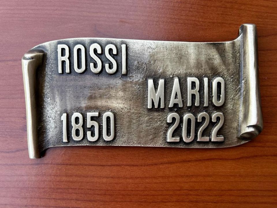 Targa commemorativa su misura