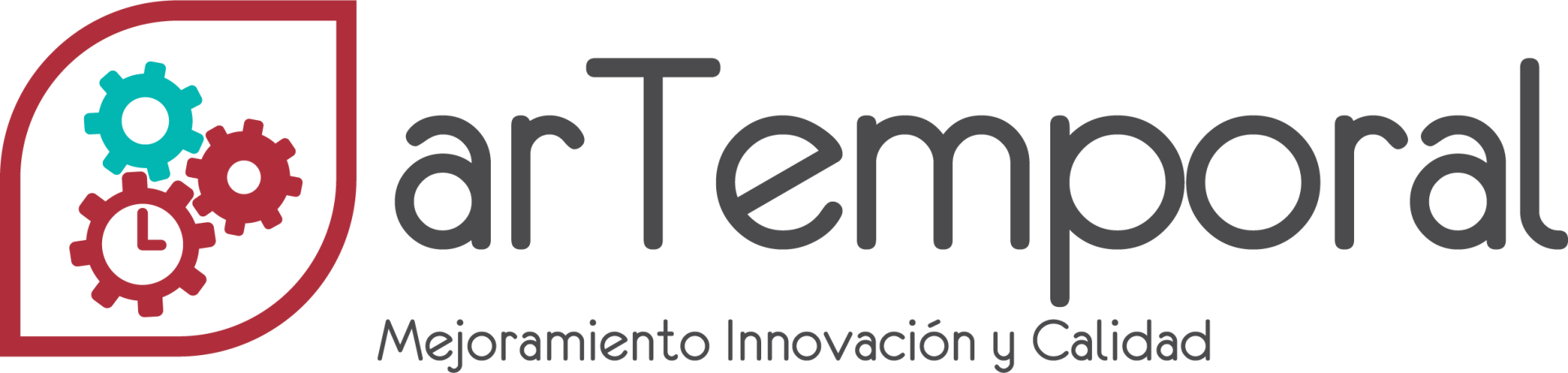 Un logotipo para una empresa llamada ar temporal con engranajes.