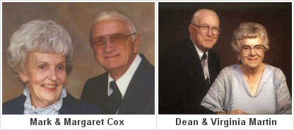 Portraits of two elderly couples, Mark and Margaret Cox and Dean and Virginia Martin.