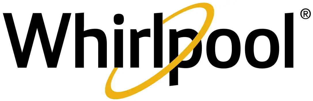 The whirlpool logo is black and yellow on a white background.