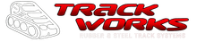 Track Works logo with red text and a gray racing track illustration on a white background