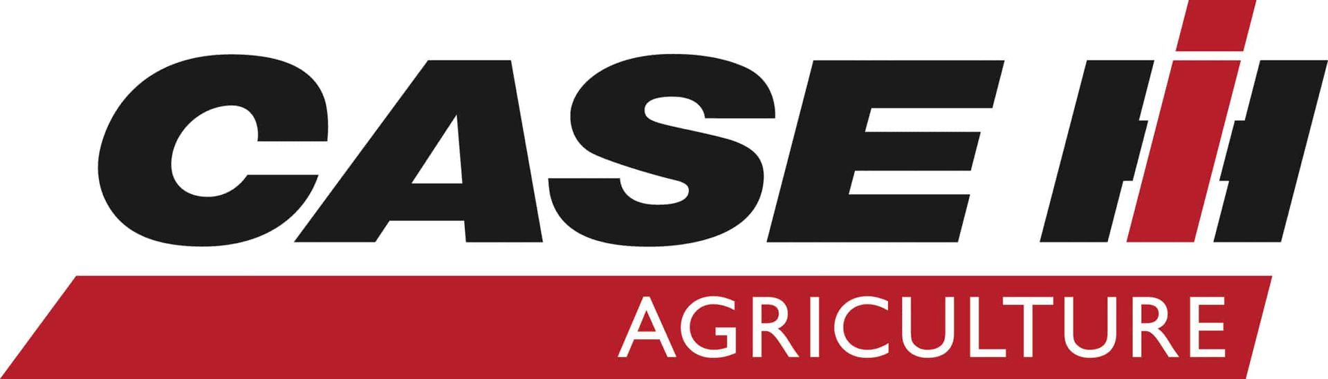 CASE IH Agriculture logo in black, red, and white with a stylized red “IH” mark