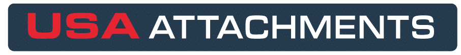 USA Attachments logo with red and blue text on a gray background