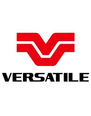 Red Versatile logo with stylized V above the word “VERSATILE” in black