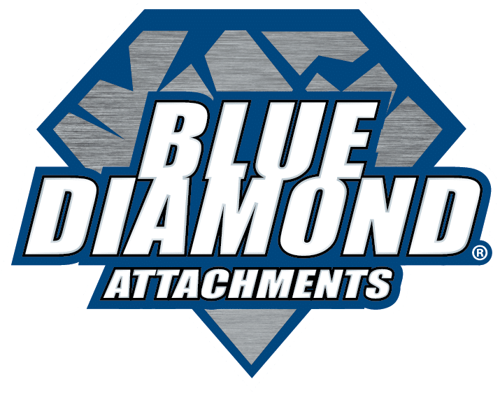 Blue Diamond Attachments logo in blue and silver with a hexagon emblem