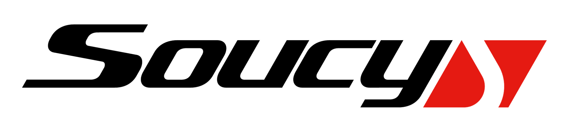 Soucy logo in black and red text on a white background