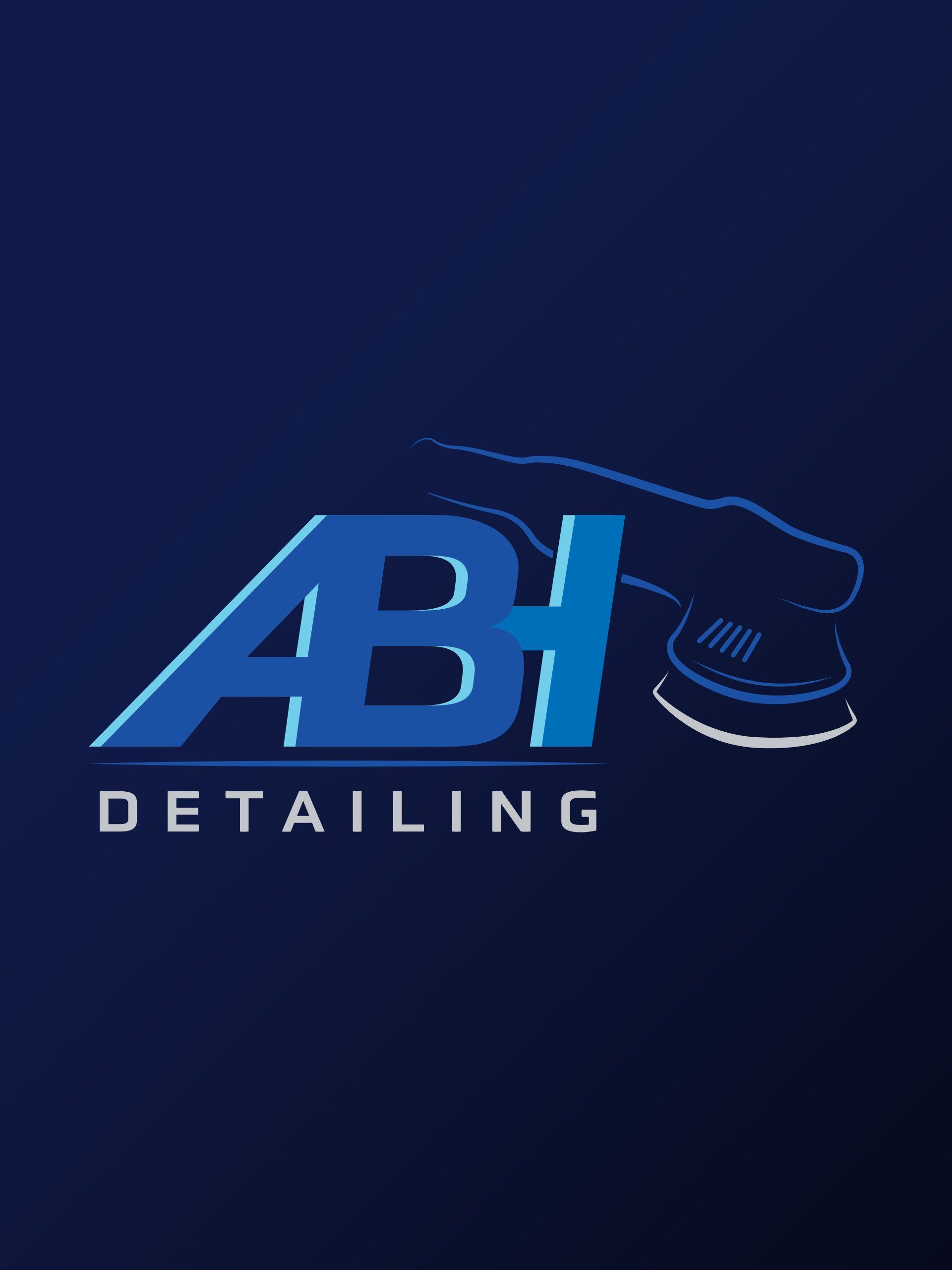 a blue logo for abi detailing on a dark blue background