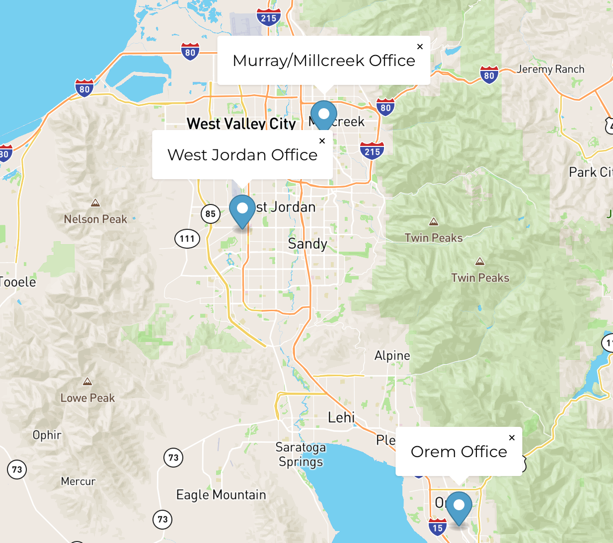 map of locations in salt lake city