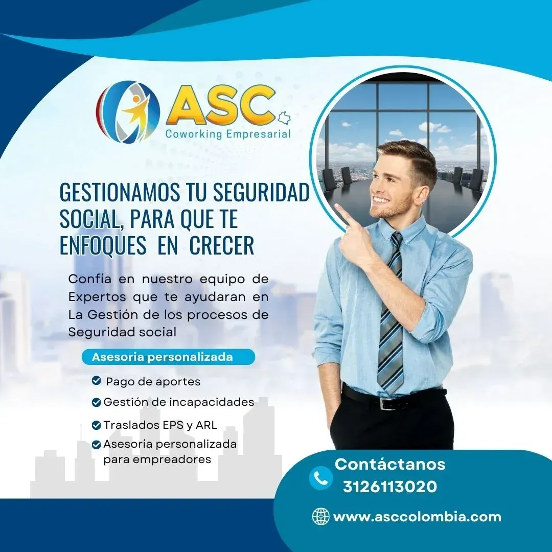 Folleto promocional de los servicios de seguridad social de ASC 