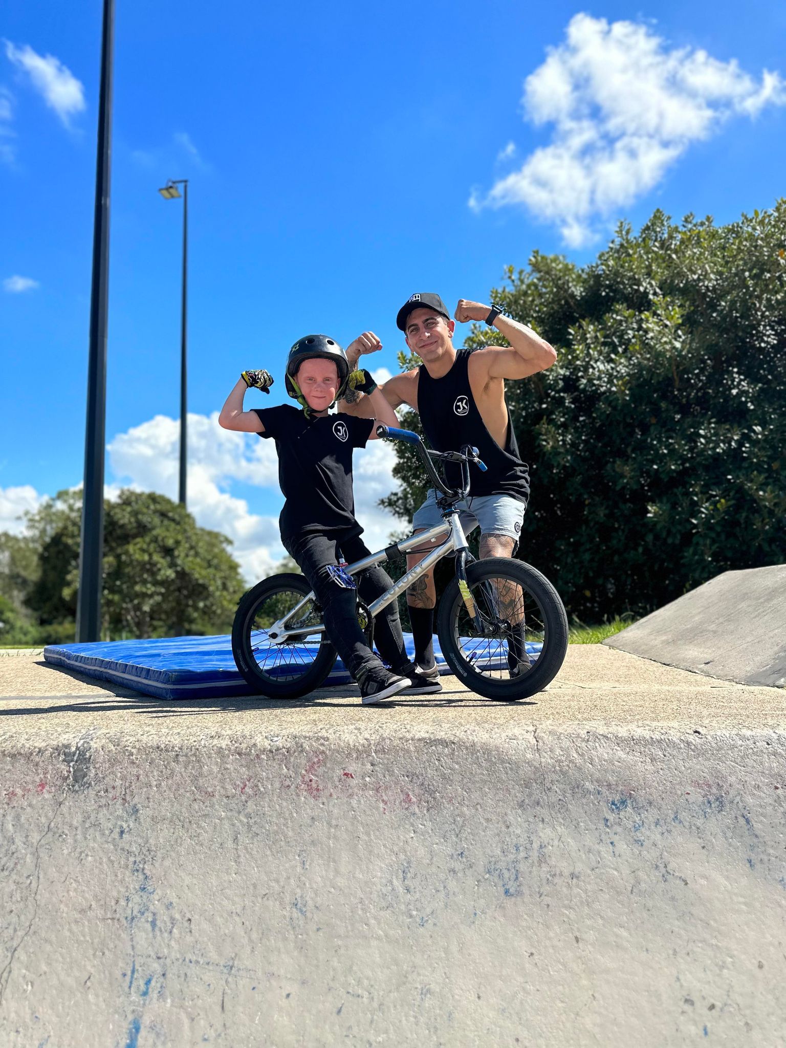 JK Coaching rider and coach at a BMX lesson