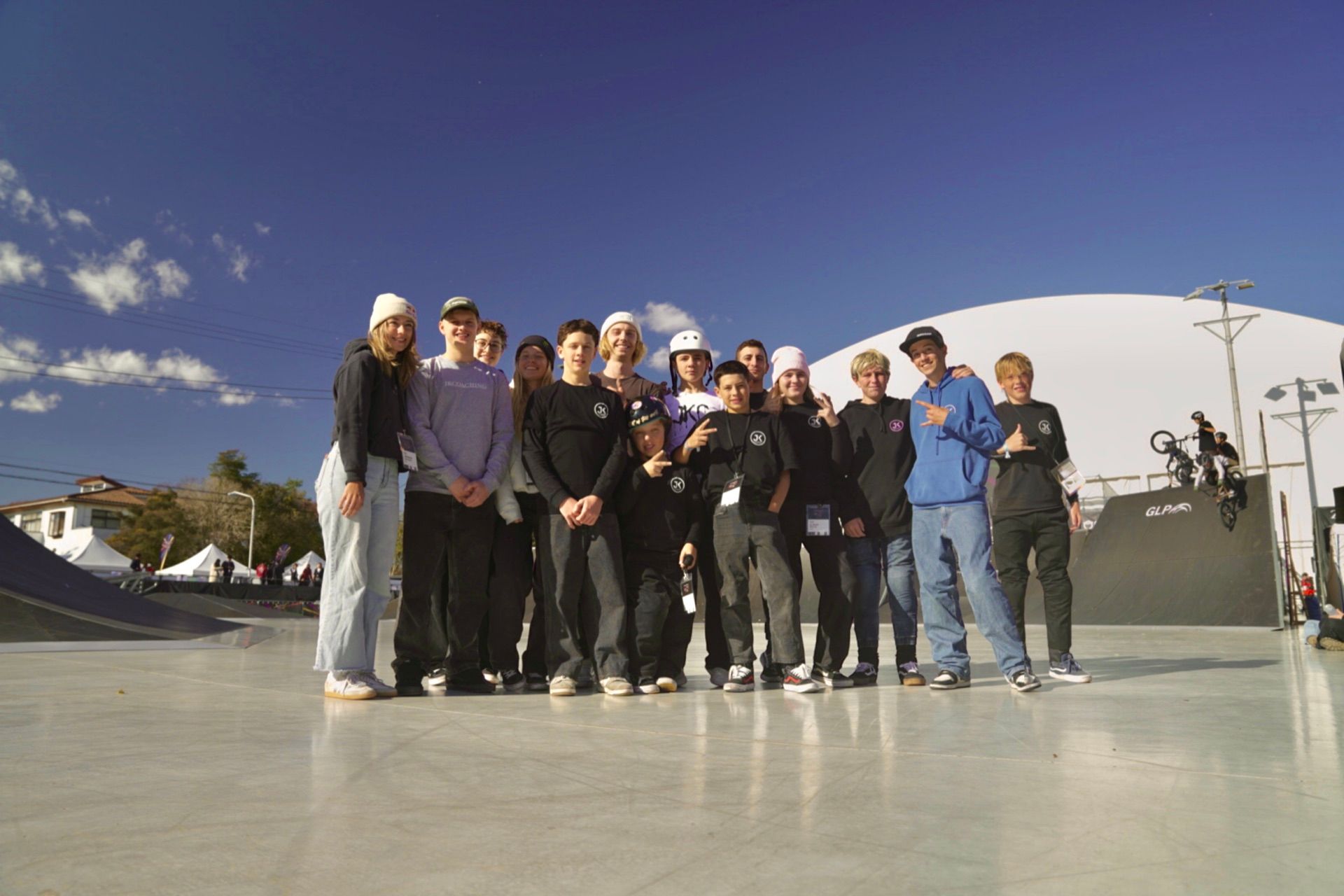 JKC team together at an international BMX event