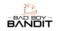 Black and orange “BAD BOY BANDIT” logo with a stylized animal head above the text