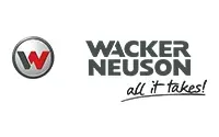 Wacker Neuson logo with red-and-black “W” icon and the slogan “all it takes!”