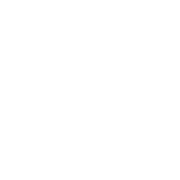 A logo for gatwick campers with a van and mountains in the background.