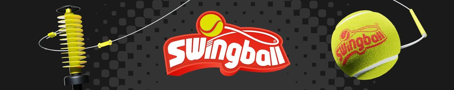 A swingball with a tennis ball attached to it
