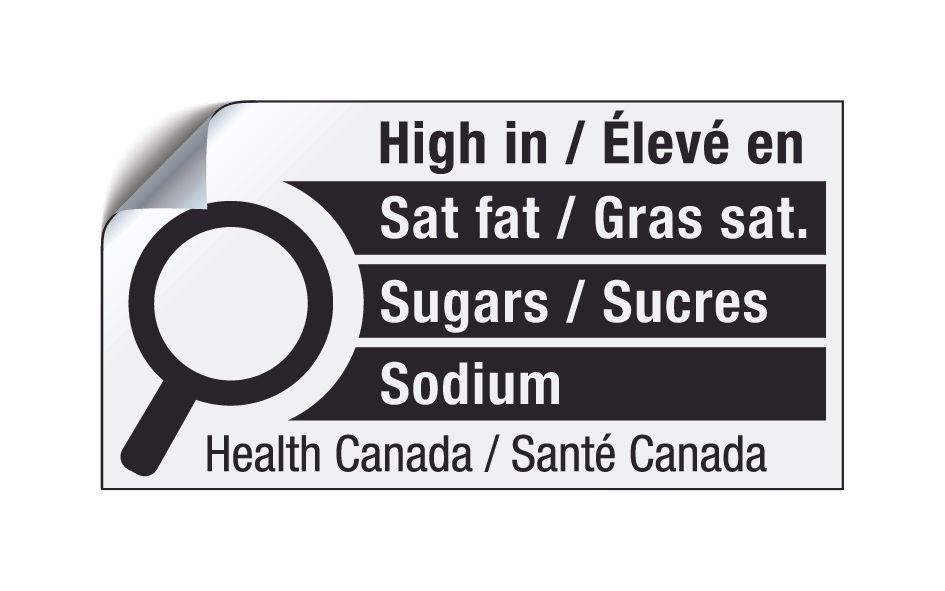 Image of the new Canadian Front of Package label requirement 