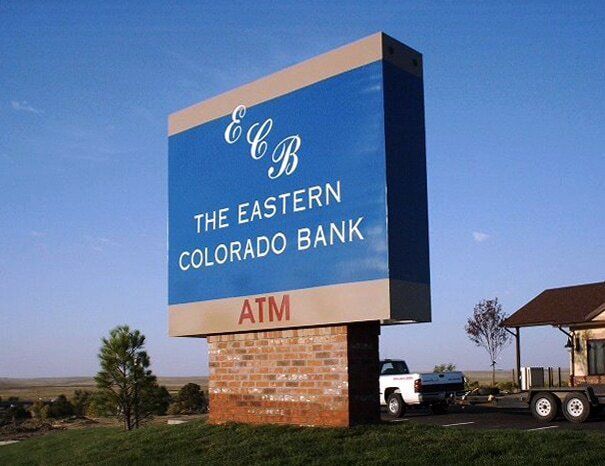 The Eastern Colorado Bank Monument Sign — Hays, KS — Commercial Sign Co.