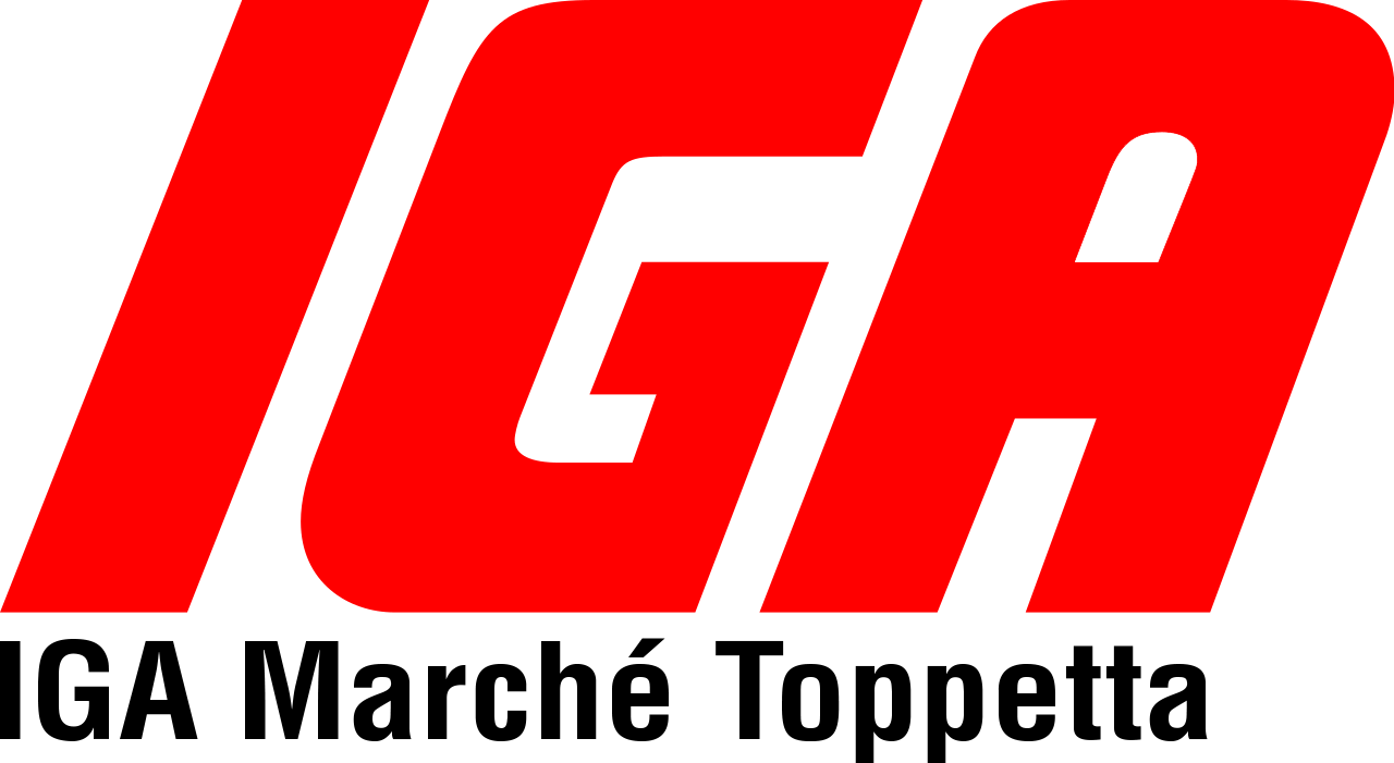 IGA logo in red with Marché Toppetta written in black underneath