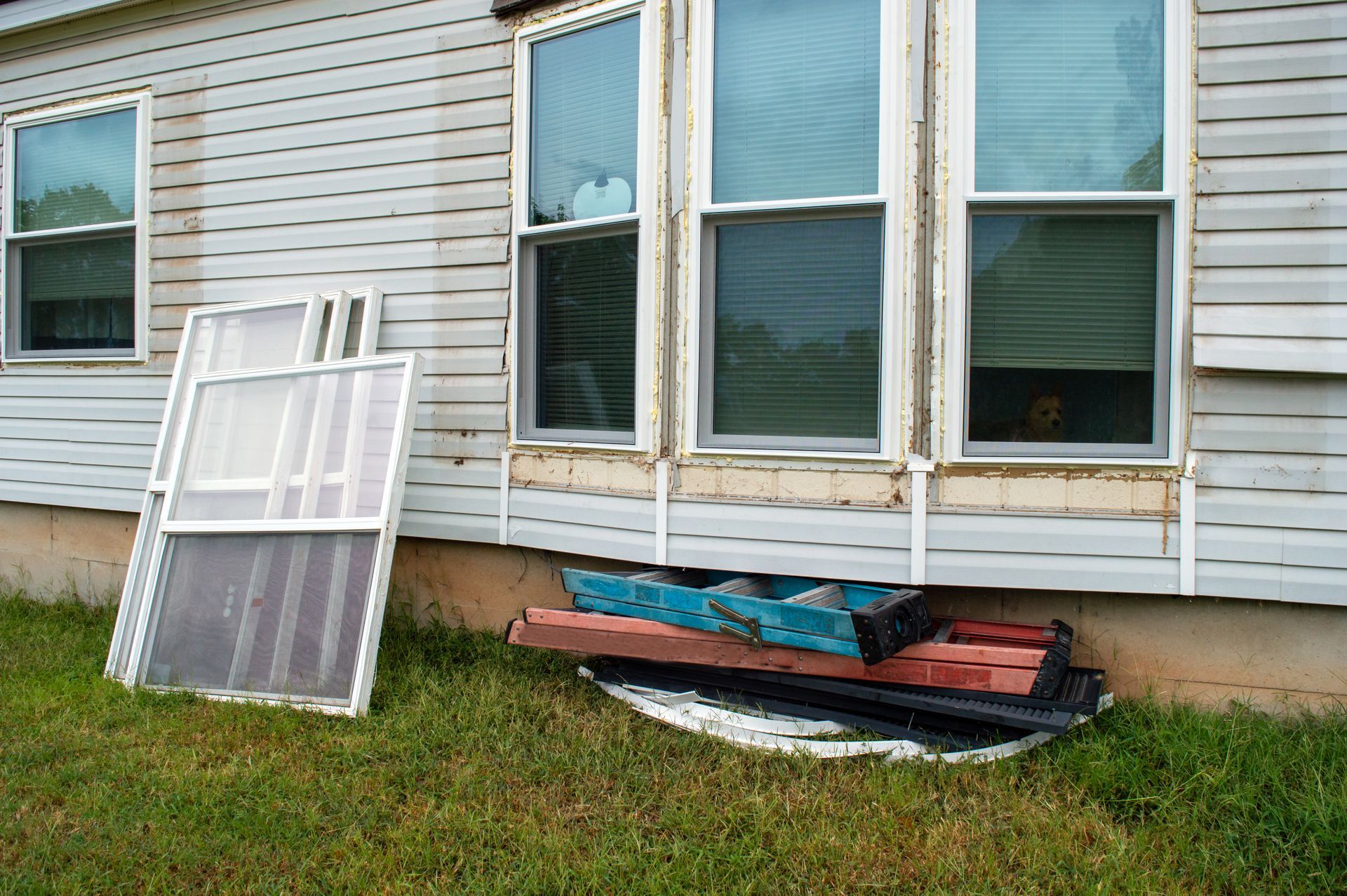 Replacing window shutter.