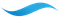 A blue, curved wave shape on a white background.