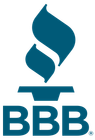 The bbb logo has a blue flame on it