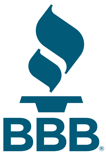 The bbb logo has a blue flame on it