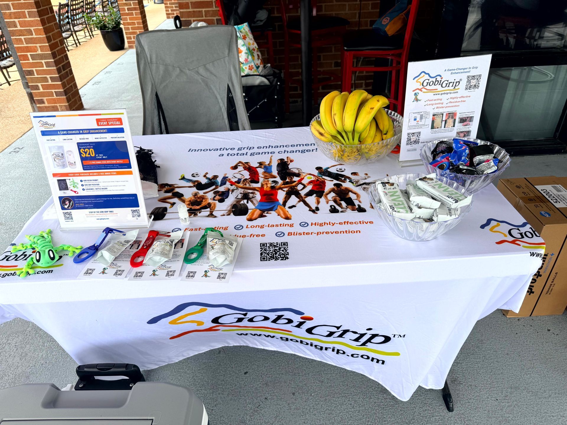 Gobi Grip Event Table at the USTA Tournament, Dwight Davis Tennis Center, St. Louis, MO