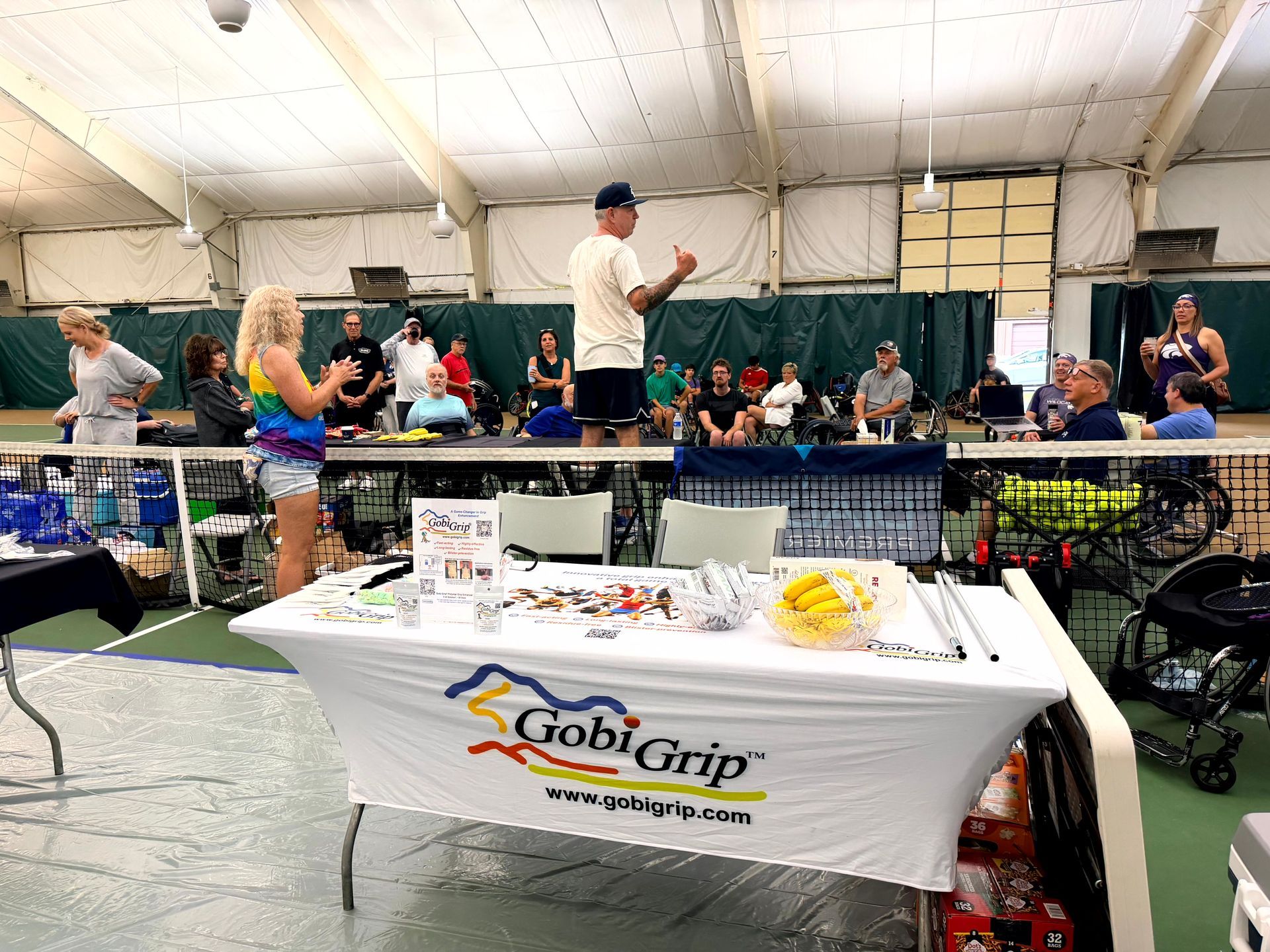 Gobi Grip table at the USTA Level 2 St. Louis Indoor Wheelchair Tennis Championships at Chesterfield Athletic Club