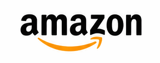 Amazon logo in black with orange smile arrow underneath