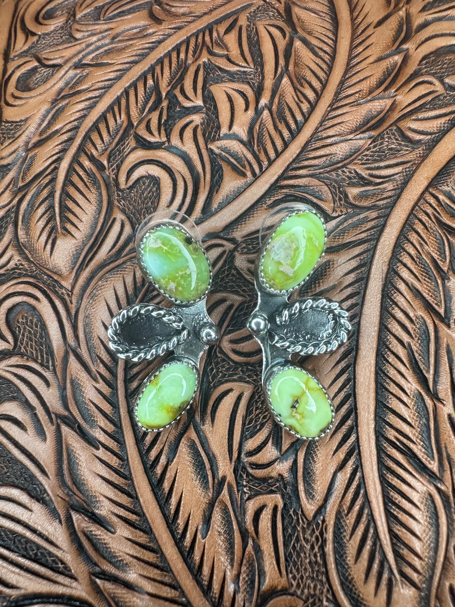 Palomino Turquoise Ear Crawler Earrings Sterling Silver