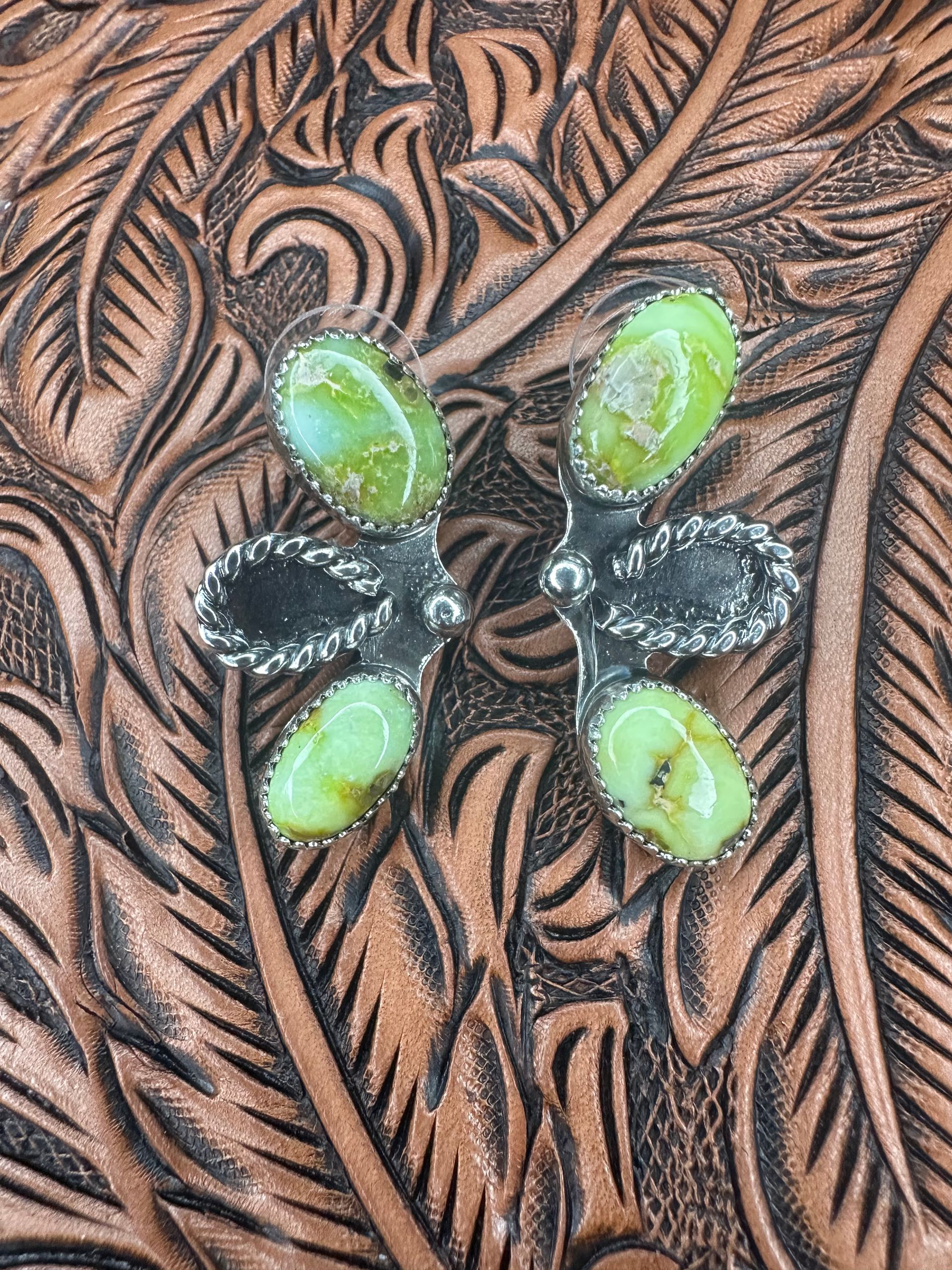 Palomino Turquoise Ear Crawler Earrings Sterling Silver