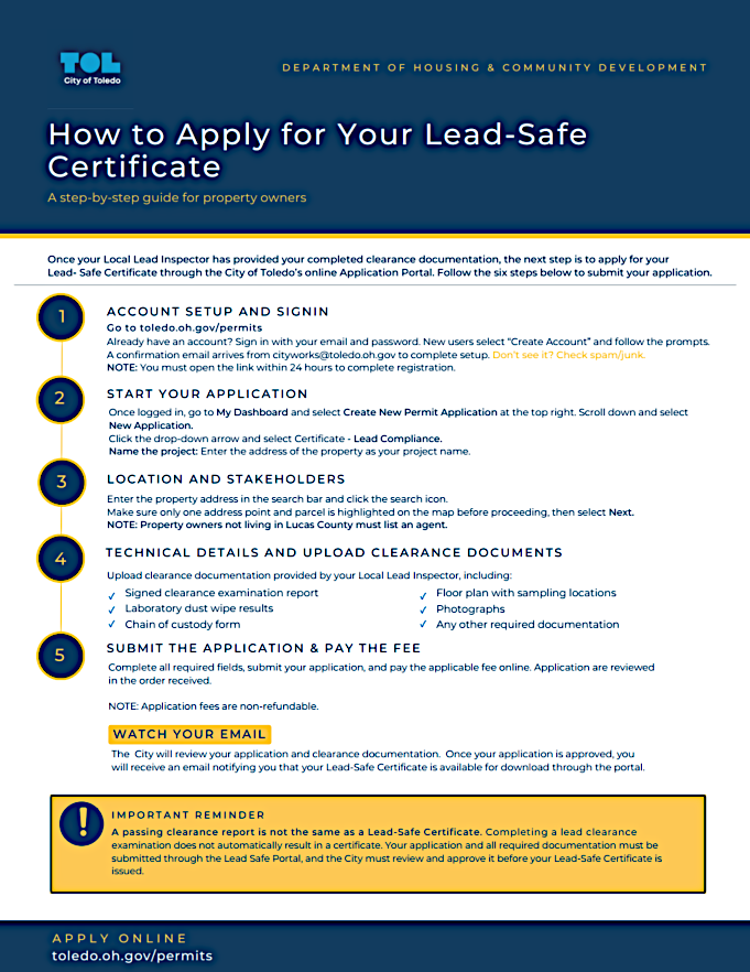 How to Apply for Your Lead-Safe Certificate