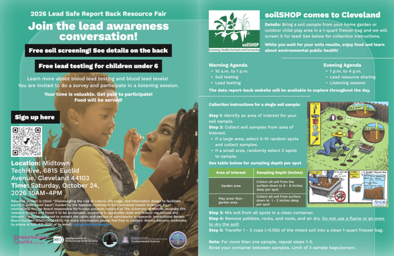 2026 Lead Safe Report Back Resource Fair - Saturday October 24th - 10AM-4PM - Cleveland , OH