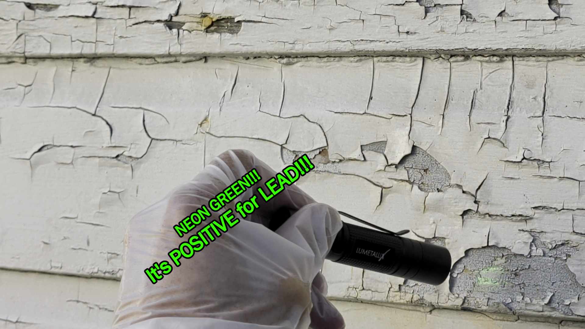 NEON GREEN!!! It's POSITIVE for LEAD!!! Lumetallix Lead Detection test found it!