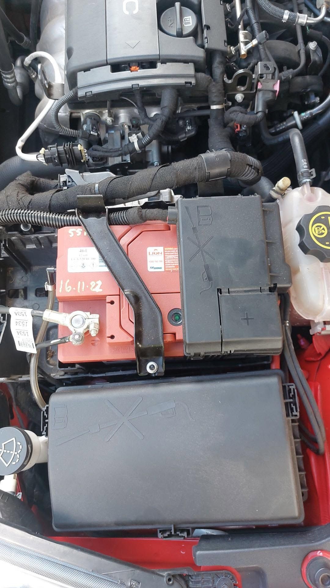 Close-up of a Car Engine Bay With Battery, Fuse Box — Battery Assist Brisbane in Geebung, QLD