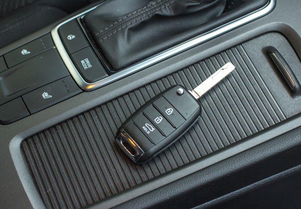 Car Key Fob on a Car Center Console Near Gear Selector — Battery Assist Brisbane in Bracken Ridge, QLD