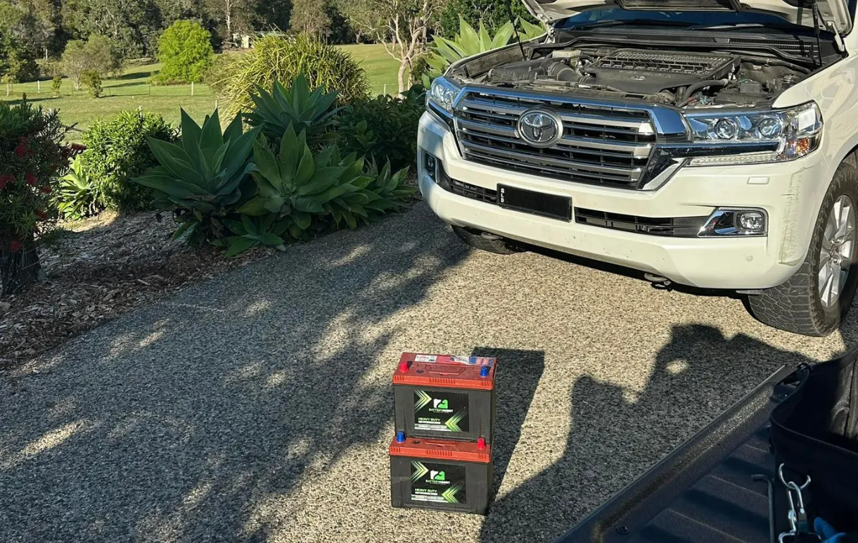 White Toyota Suv With Open Hood — Battery Assist Brisbane in Burpengary, QLD