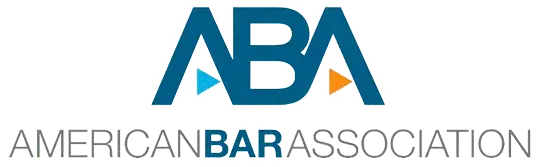 The logo for the american bar association is blue and white.