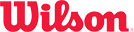 A close up of a red wilson logo on a white background.