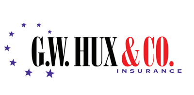 G.W. Hux & Co. Insurance logo with stars on a white background