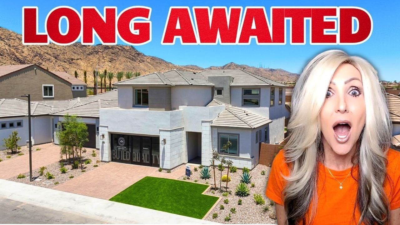New construction home in a Phoenix community with modern design and mountain backdrop
