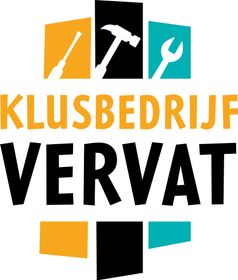 Logo van Klusbedrijf Vervat. Zwarte tekst met het woord 
